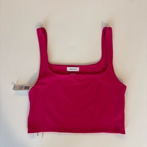 Aritzia Babaton Contour Squareneck Tank Top in Pink NWT Size Large